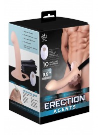 Телесный полый страпон с вибрацией Erection Agents - 24,1 см. - NMC - купить с доставкой в Хабаровске