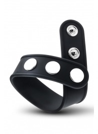 Черное эрекционное кольцо на кнопках - Blush Novelties - в Хабаровске купить с доставкой