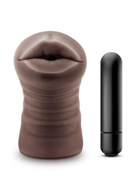 Коричневый мастурбатор-ротик Krystal Vibrating Masturbator - Blush Novelties - в Хабаровске купить с доставкой