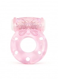 Розовое эрекционное виброкольцо с бабочкой - 1137 - в Хабаровске купить с доставкой