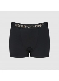 Черные трусики-боксеры для фиксации насадок Strap-on-me Harness Lingerie Allure - size XS - Strap-on-me - купить с доставкой в Хабаровске