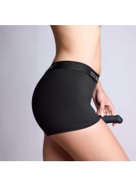 Черные трусики-боксеры для фиксации насадок Strap-on-me Harness Lingerie Allure - size L - Strap-on-me - купить с доставкой в Хабаровске