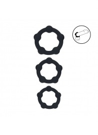 Набор из 3 эрекционных колец Beaded Silicone Cockring Set - Shots Media BV - в Хабаровске купить с доставкой