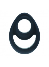 Черное эрекционное кольцо Double Ergo Silicone Cockring - Shots Media BV - в Хабаровске купить с доставкой