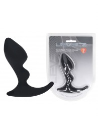 Черная анальная пробка для массажа простаты Double Ripple Silicone Prostate Massager - Shots Media BV - в Хабаровске купить с доставкой