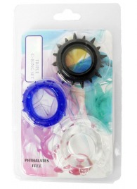 Набор из 3 эрекционных колец разного цвета и рельефа - Boys of Toys - в Хабаровске купить с доставкой