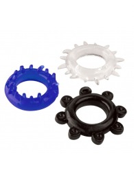 Набор из 3 эрекционных колец разного цвета и рельефа - Boys of Toys - в Хабаровске купить с доставкой