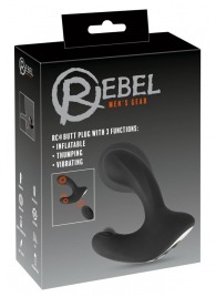 Черная анальная вибропробка с функцией расширения RC Butt Plug with 3 functions - Orion - в Хабаровске купить с доставкой