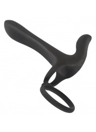 Черная насадка на член с вибрацией Couple’s Vibrator - Orion - в Хабаровске купить с доставкой