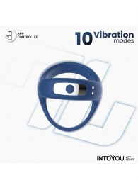 Синее интерактивное эрекционное виброкольцо Rank - Intoyou - в Хабаровске купить с доставкой