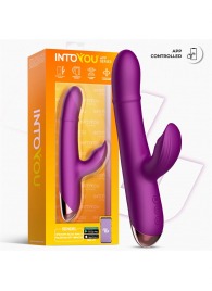 Фиолетовый интерактивный вибратор-кролик с кольцом из бусин и пульсацией Sendel - Intoyou