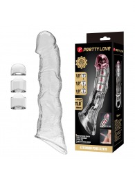 Прозрачный фаллоудлинитель с 3 вставками - 28 см. - Baile - в Хабаровске купить с доставкой