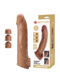 Карамельный фаллоудлинитель с подхватом мошонки Silas - 26 см. - Baile - в Хабаровске купить с доставкой