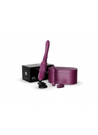 Фиолетовая секс-машина с функцией нагрева, насадками и присоской Sesh - Zalo - купить с доставкой в Хабаровске