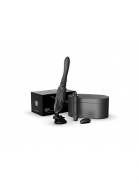 Черная секс-машина с функцией нагрева, насадками и присоской Sesh - Zalo - купить с доставкой в Хабаровске