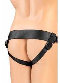 Телесный фаллопротез на черных ремнях Conall - 15 см. - ToyFa - купить с доставкой в Хабаровске