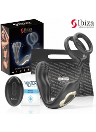 Черная анальная пробка с вращением и эрекционными кольцами - Ibiza - в Хабаровске купить с доставкой