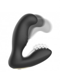 Черный вибромассажер простаты с ротацией и пультом ДУ - Ibiza - в Хабаровске купить с доставкой