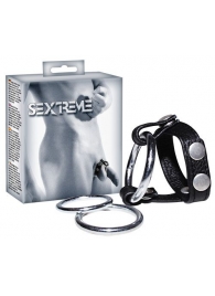 Подхват для мошонки с 3 съемными эрекционными кольцами Leder-Riemen - Orion - в Хабаровске купить с доставкой