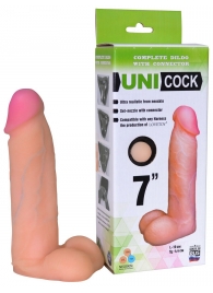 Фаллическая насадка Харнесс UNICOCK 7  - 19 см. - LOVETOY (А-Полимер) - купить с доставкой в Хабаровске