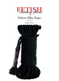 Черная веревка для фиксации Deluxe Silky Rope - 9,75 м. - Pipedream - купить с доставкой в Хабаровске