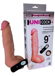 Фаллическая насадка Харнесс UNICOCK 9  с вибрацией - 24 см. - LOVETOY (А-Полимер) - купить с доставкой в Хабаровске