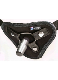Страпон с 2 насадками и вибрацией UniStrap - 19 и 12 см. - LOVETOY (А-Полимер) - купить с доставкой в Хабаровске