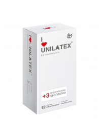 Ультратонкие презервативы Unilatex Ultra Thin - 12 шт. + 3 шт. в подарок - Unilatex - купить с доставкой в Хабаровске