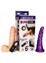 Вибрострапон с двумя насадками UniStrap - 18 и 18 см. - LOVETOY (А-Полимер) - купить с доставкой в Хабаровске