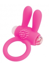 Розовое эрекционное виброкольцо A-toys с ушками - A-toys - в Хабаровске купить с доставкой