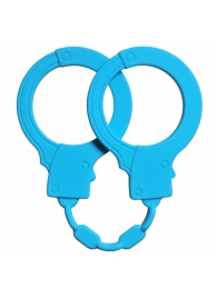 Голубые силиконовые наручники Stretchy Cuffs Turquoise - Lola Games - купить с доставкой в Хабаровске