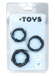 Набор из 3 чёрных эрекционных колец A-toys - A-toys - в Хабаровске купить с доставкой