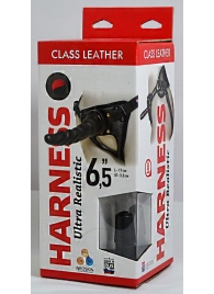 Насадка-фаллоимитатор на кожаных трусиках Harness Ultra Realistic 6,5  - 18,5 см. - LOVETOY (А-Полимер) - купить с доставкой в Хабаровске