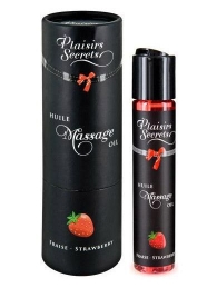 Массажное масло с ароматом клубники Huile de Massage Gourmande Fraise des Bois - 59 мл. - Plaisir Secret - купить с доставкой в Хабаровске
