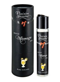 Массажное масло с ароматом пина колады Huile de Massage Gourmande Pina Colada - 59 мл. - Plaisir Secret - купить с доставкой в Хабаровске