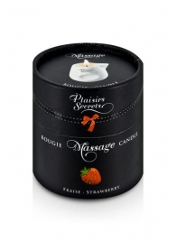 Массажная свеча с ароматом клубники Bougie de Massage Gourmande Fraise - 80 мл. - Plaisir Secret - купить с доставкой в Хабаровске