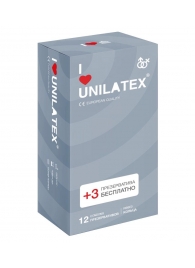 Презервативы с рёбрами Unilatex Ribbed - 12 шт. + 3 шт. в подарок - Unilatex - купить с доставкой в Хабаровске