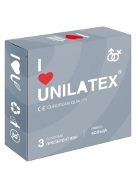 Презервативы с рёбрами Unilatex Ribbed - 3 шт. - Unilatex - купить с доставкой в Хабаровске