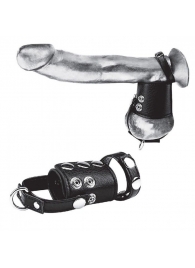 Кольцо на член и мошонку Cock Ring With 2  Ball Stretcher And Optional Weight Ring - BlueLine - в Хабаровске купить с доставкой