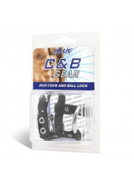 Утяжка на пенис на замочке Duo Cock And Ball Lock - BlueLine - купить с доставкой в Хабаровске