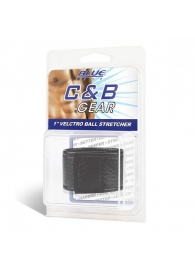 Чёрная утяжка на мошонку 1  Velcro Ball Stretcher - BlueLine - купить с доставкой в Хабаровске
