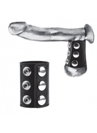 Утяжка на пенис на кнопочках 100% PVC STRAP WITH METAL SNAP - BlueLine - купить с доставкой в Хабаровске