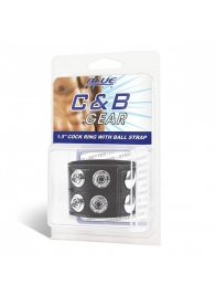 Ремень на член и мошонку 1.5  Cock Ring With Ball Strap - BlueLine - купить с доставкой в Хабаровске