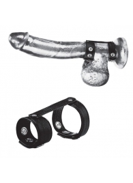 Утяжка на пенис с клёпками Duo Snap Cock And Ball Ring - BlueLine - купить с доставкой в Хабаровске