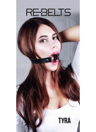 Чёрный кожаный чокер-кляп Tyra Black - Rebelts - купить с доставкой в Хабаровске