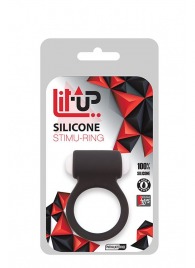 Чёрное эрекционное виброкольцо LIT-UP SILICONE STIMU RING 3 BLACK - Dream Toys - в Хабаровске купить с доставкой