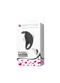 Чёрное эрекционное кольцо с вибрацией Rabbit Vibrator - Baile - в Хабаровске купить с доставкой