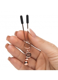 Золотистые зажимы для сосков и клитора All Sensation Nipple and Clitoral Chain - Fifty Shades of Grey - купить с доставкой в Хабаровске
