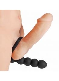 Насадка для двойного проникновения Double Fun Cock Ring with Double Penetration Vibe - XR Brands - в Хабаровске купить с доставкой