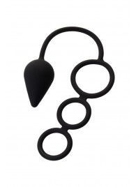 Тройное эрекционное кольцо с анальным хвостом Drop M-size - Erotist Adult Toys - в Хабаровске купить с доставкой